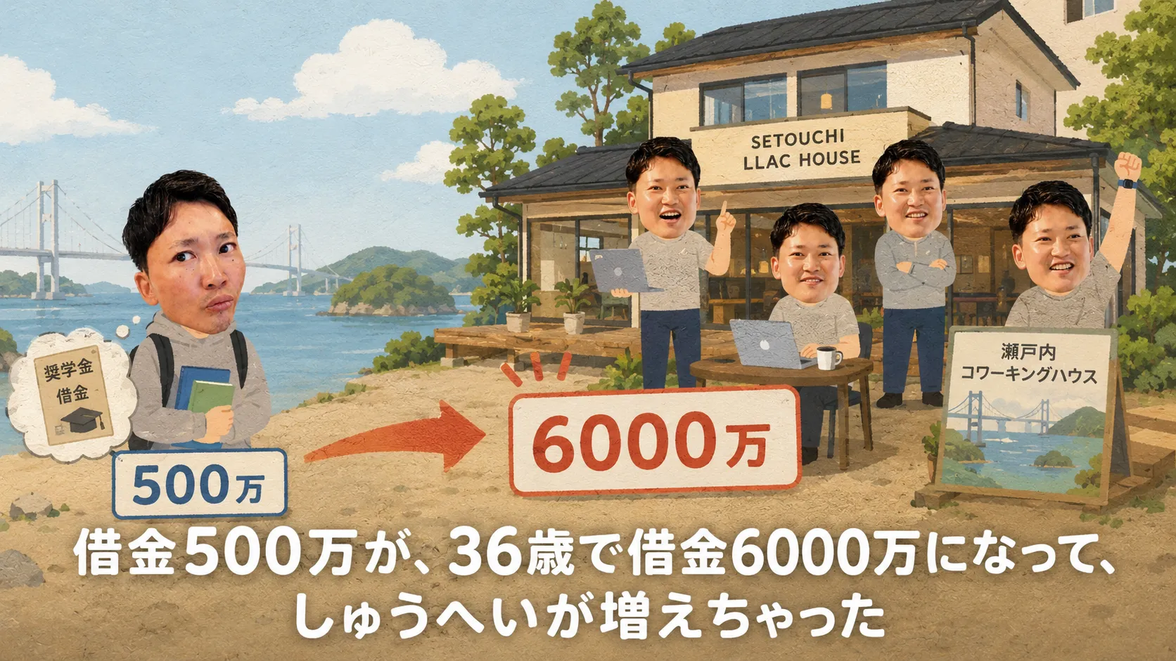 講演スライド：借金500万円が、36歳で6,000万円に。SETOUCHI LLAC HOUSE